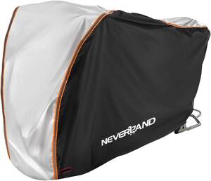 シルバー M NEVERLAND バイクカバー 車体カバー原付バイクカバー 丈夫 厚手 210Dオックス生地 撥水 前輪ロック穴有