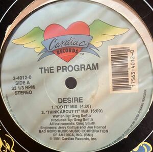【Deep House】 The Program - Desire 12インチシングル