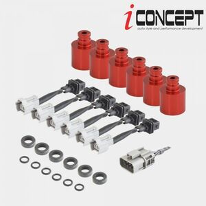 送料185円～ iConcept R35 VR38 インジェクター 流用 アダプター キットB A7075 赤 RB26DETT R32 BNR32 R33 R34 BNR34 WGNC34 ICC-172-RD