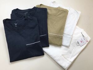 Tシャツ 5枚セット!! UNIQLO and JW ANDERSON ◆ 半袖 カットソー 大きいサイズ L～3XL 白 紺 茶 ユニクロ ◆G1013 WV2い8-49