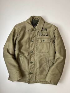 【1円～】JELADO ◆ A-2 デッキジャケット 36サイズ カーキ ミリタリー 裏ボア COMBAT TOGS ジェラード◆ G0912 れT3Aい-17