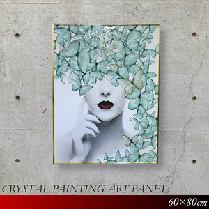 クリスタルアートパネル アートフレーム 水晶絵 女性 モダンアート おしゃれ 60×80 一部地域除く送料無料