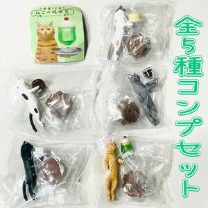 【A-3】ガチャガチャ　猫ラボ ねこの純喫茶　全5種セット　カプセルトイ　ネコ　フィギュア　ミニチュア