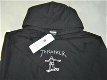 送料無料 セール 15% THRASHER スラッシャー GONZ ゴンズ プルオーバーパーカー 黒 L 裏パイル TH8528PL メンズ レディース_画像2