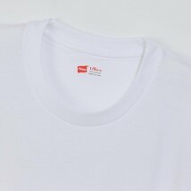 Hanes ヘインズ HM2135G 赤ラベル 3枚セット Tシャツ 半袖 無地 丸首 クルーネック 白 L メンズ 人気 おすすめ　新品_画像2