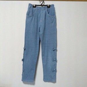 souris(スーリー)裾 リボン パンツ 140 カタログ掲載品 水色