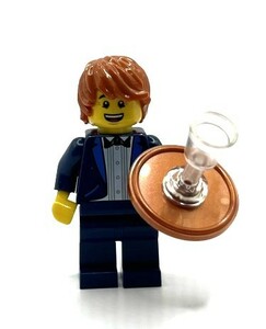 即決 新品 未使用　レゴ LEGO ミニフィグ 　ミニフィギュア 　シティ　ウェイター　ソムリエ　男の人　男性　ワイングラス