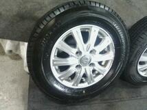 中古 スタッドレス ブリヂストン W300 アルミホイール 4本セット 145/80R12 3.5J 4穴 PCD100 ET45 ハブ径ф65 2022年製_画像5