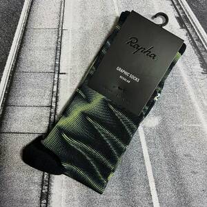 新品 Rapha Graphic Socks Mサイズ (JP 26-27cm) イエロー/ブラック ラファ グラフィック ソックス