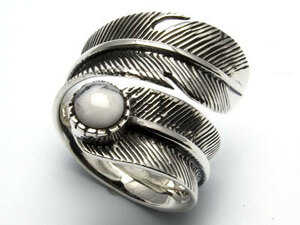 [Называется серебро] Перо кольцо с Хоулитом ◇ Бесплатный размер ◇ Серебро 925 ◇ Jewelry Inspiration ◇ Loning/American/Gorose Lovers