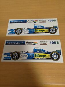 F1　ベネトン　ルノー　マイルドセブン　ステッカー　1995年【2枚セット】