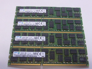 メモリ サーバーパソコン用 1.5V Samsung PC3-12800R(DDR3-1600R) ECC Registered 8GBx4枚 合計32GB 起動確認済みです 