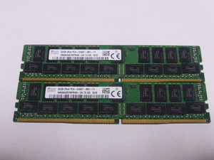メモリ サーバーパソコン用 1.20V SK hynix PC4-19200T(DDR4-2400T) ECC Registered 32GBx2枚合計64GB 起動確認済です HMA84GR7MFR4N-UH