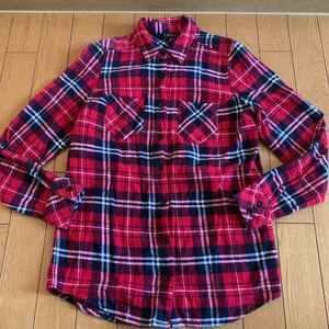*INGNI long sleeve check pattern flannel shirt M* red series 