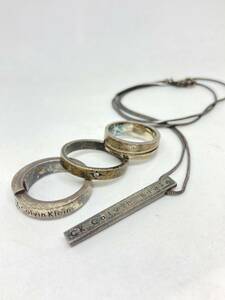 Calvin Klein Calvin Klein silver ring necklace set ring pendant 