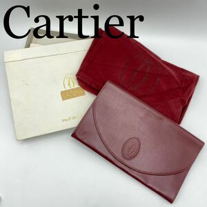 Cartier カルティエ クラッチバッグ セカンドバッグ ボルドー mast de Cartier 袋 箱付き