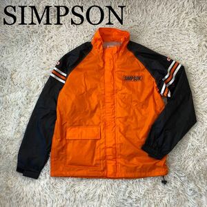 SIMPSON シンプソン ナイロンジャケット ウィンドブレーカー オレンジ×ブラック Lサイズ 1円スタート