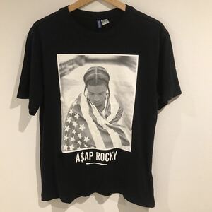 ASAP ROCKY エイサップ・ロッキー HIPHOP ラッパー Long Live ASAP アルバム 半袖Tシャツ Tシャツ H&M Mサイズ ブラック コットン