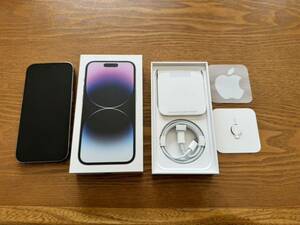 【中古美品】iPhone 14 Pro 256GB ディープパープル SIMフリー Apple Store購入品