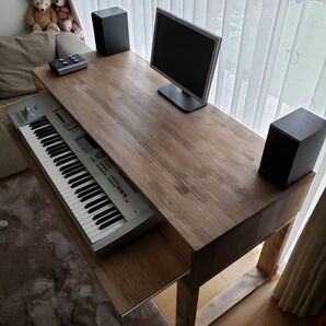 DTMデスクS-140-70 キーボード シンセサイザー DAW スライドタイプ