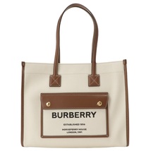 バーバリー フレヤトートバッグ BURBERRY 8044138 A1395 ツートン キャンバス＆レザー スモール ショルダーバッグ ナチュラル/タン_画像1