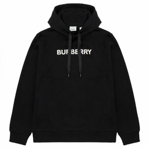 バーバリー パーカー BURBERRY 8055318 A1189 M ロゴプリント コットン フーディー スエットシャツ 長袖 プルオーバー Mサイズ ブラック