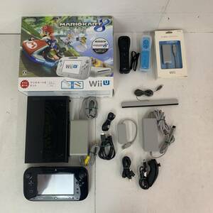 (21665)〓【1円～】Wii U2台+周辺機器セット WUP-101(01)/WUP-010/Wiiリモコン×3/Wiiヌンチャク/LANアダプタ/センサーバー など 中古品