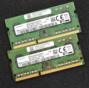 【即決・送料無料】★ PC3L-12800S DDR3-1600 S.O.DIMM 204pin 1Rx8 1.35V 低電圧対応 1.5V対応 Samsung 4G×2 (8G) ★