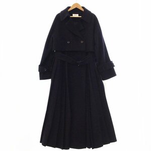 ★2022AW 未使用 SNIDEL スナイデル THE COAT LAB 【58000円】プリーツウールコート&ワンピース レディース0 ネイビーSWFC225153 2BB/41439