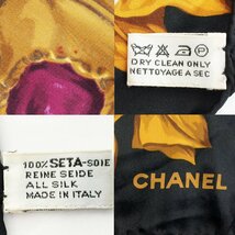 ◆激レア シャネル CHANEL スカーフ ストール 宝石 ジュエリー柄 絹 シルク100％ 伊製 イタリア製 ブラック×ゴールド 希少 レア 6CC/89633_画像10