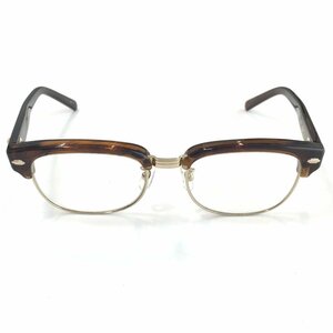 ◆CALEE キャリー SIRMONT BROW GLASSES アイウェア フレーム眼鏡 サーモント&ブロー 鯖江 メンズ ブラウン×ゴールド 6AC/89652