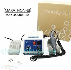 電動研磨 MARATHON マイクロモーター 高トルクハンドピース付き 35000Rpm 歯科技工ネイル彫金