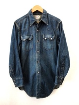 日本製/00年製/LEVI'S:リーバイス/1950's 復刻 ショートホーン used加工 デニム ウエスタン シャツ/size40(L)/61504-53/LVC_画像2