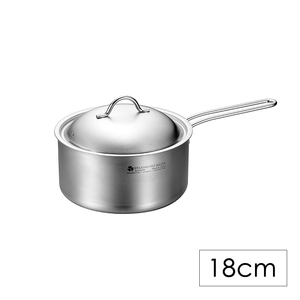  single-handled pot 18cm IH correspondence cover attaching stainless steel oven direct fire correspondence ... .. three article made in Japan YKM-0135