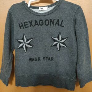 WASK 長袖 トレーナー 前後プリント 刺繍 100cm