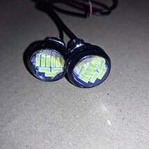 2個セット LED イーグルアイ 白 ホワイト 23mm 12V 12SMD スポットライト 丸形 ボルト 防水_画像1