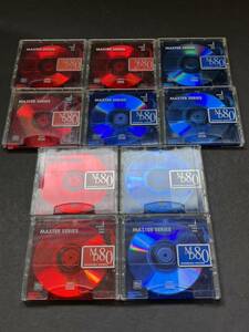 MD ミニディスク minidisc 中古 初期化済 DAISO MASTER SERIES ダイソー 80 ブルー レッド 10枚セット 記録媒体