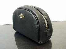 【SK】コーチ ポーチ 小物入れ ドーム COACH c9984 DOME COSMETIC CASE 無地 ロゴ レディース　黒　ブラック　_画像2