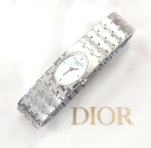 Christian Dior 時計 レディース シェル 腕時計 ブレスレットウォッチ クリスチャンディオール D70-100 電池交換済み☆ jm9◇50