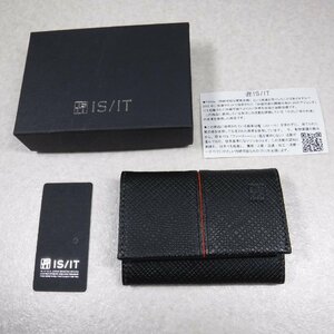 QQ634 IS/IT イズイット 新品 定価7700円 黒 レザー 小銭入れ コインケース 930601 フジタカ製造イケテイ製