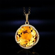 『過去最高品質』人気 ランキング 第一位 憧れの最上級 29石 YELLOWダイヤモンドペンダント #18K#3ct#上品 ギフト 記念日_画像1