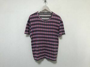 本物コムデギャルソンオムCOMMEdesGARCONS HOMMEコットンチェック柄プリント半袖TシャツメンズビジネススーツアメカジグレーS日本製グレー