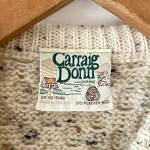 Carraig Donn ネップ フィッシャーマン セーター XL ナチュラル アイルランド製 キャレイグドン アラン ニット_画像4