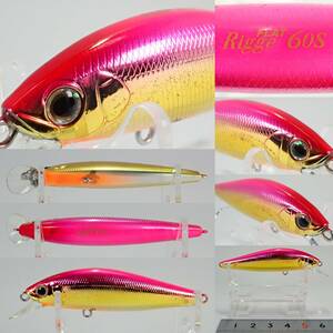 ★希少★絶版★【新品同様】リッジフラット60S 6.8g 218_ゴールドピンク ジップベイツ/ZIPBAITS RiggeFLAT バスデイ/bassday 渓流レア