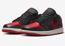 NIKE Wmns Air Jordan 1 Low Bred Sail Black/Gym Red-Sail DC0774-061ナイキ ウィメンズ エアジョーダン1 ロー ブレッド セイルWMNS 25cm_画像4