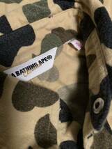 A BATHING APE エイプ 1stカモ 長袖シャツ エイプ イエローカモ レディースXXSサイズ BAPEベイプNIGO APE 1stイエローカモ エイプカモ_画像6