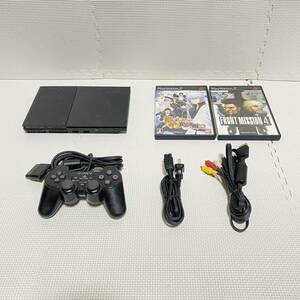 1円☆ PS2 SCPH-90000 CB チャコール ブラック SONY プレステ2 薄型 本体 コントローラ DUALSHOCK プレイステーション PlayStation