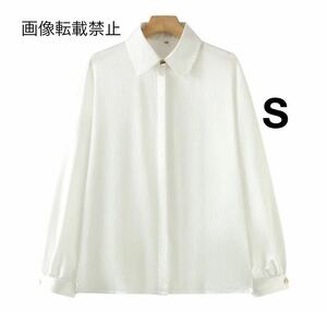 white vintage ヴィンテージ レトロ シルクサテン調 シャツ ブラウス トップス Sサイズ レディース★ZARA 好きな方に★秋新作 新品★