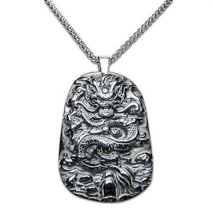  high purity tera hell tsu. stone AAA- feng shui dragon . dragon pendant stainless steel necklace prime 