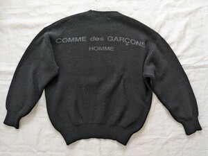 80s COMME des GARCONS HOMME バックロゴ　ビッグニット　レアな黒ウール　高橋盾　グッドイナフ　アンダーカバー　AFFA 　藤原ヒロシ